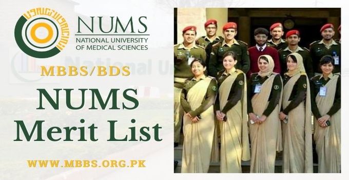 NUMS Merit List 2022 [MBBS/BDS]